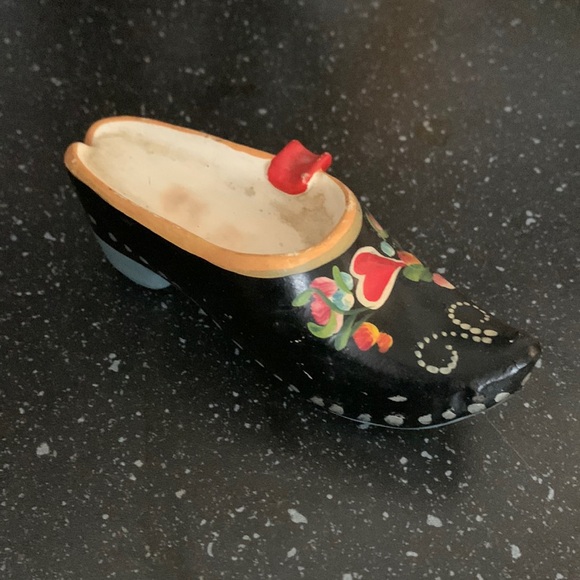 Vintage Wooden Shoe Handpainted - Picture 1 of 5
